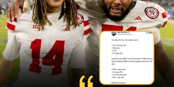 TJ Lateef Breaks Out, Honors Dylan Raiola in Nebraska’s Thrilling Win Over UCLA