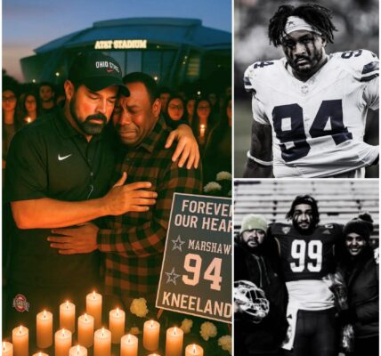 💔 “Give Me Back My Son”: Ohio State Coach Ryan Day Comforts Grieving Father at Memorial for Marshawn Kneeland — A Moment of Humanity That Transcended Rivalries