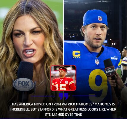 BREAKING: Erin Andrews Shocks NFL World With Bold Statement — "Has America Forgotten Mahomes?" As She Announces Matthew Stafford as the New Face of National Football.