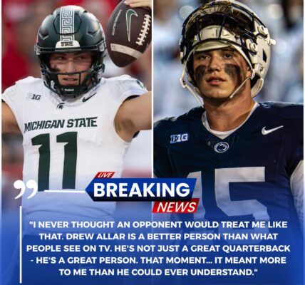 HEARTFELT MOMENT IN EAST LANSING: After Penn State’s 28–10 Victory, Drew Allar Crosses the Field to Lift Up Michigan State QB Alessio Milivojevic in a Gesture That Shocked the College Football World