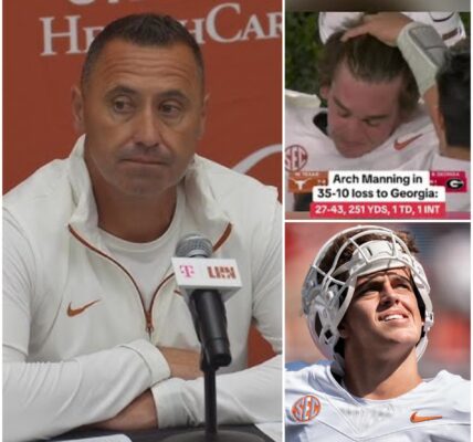 Sports Feature: Steve Sarkisian’s Emotional Press Conference After Arch Manning’s Struggles Leaves NCAA Fans Heartbroken