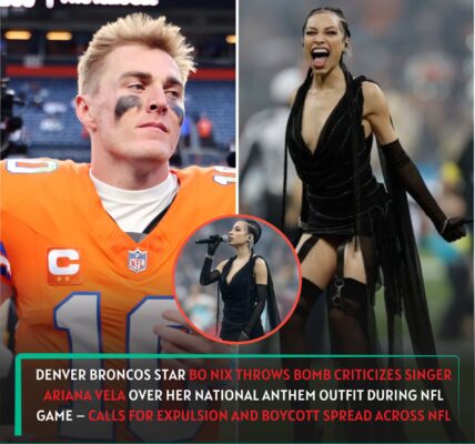 BREAKING NFL NEWS! Denver Broncos star Bo Nix THROWS BOMB CRITICIZES singer Ariana Vela for her national anthem outfit during NFL game – Calls for expulsion and boycott spread across NFL”