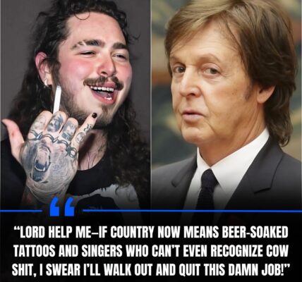 Paul McCartney slams Post Malone: “Country without cows, tattoos, beer—might quit music!”