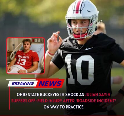 BREAKINGNEWS shocking twist for ohio state buckeyes as JULIAN SAYIN suffers mysterious off-field injury after “unexpected roadside incident” on way to practice