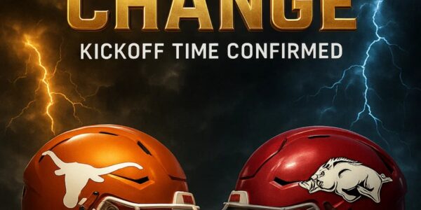 TIME CHANGE ALERT: Texas vs. Arkansas Kickoff Officially Adjusted — A High-Stakes Rivalry Gets a New Spotlight Slot
