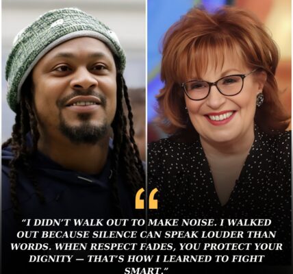 No grand gesture, no harsh words — Seahawks Marshawn Lynch quietly stands up and walks off The View, leaving behind a legacy of grace that echoes far beyond the studio walls.