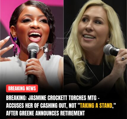 BREAKING: BOOM! Jasmine Crockett RIPS Marjorie Taylor Greene for pretending to have principles when she’s bailing out after making herself rich off public service!...