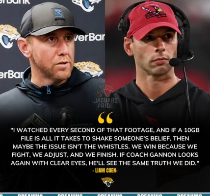 Jaguars win 27–24, Gannon files a 10GB whistle complaint—until Liam Coen’s cold seven words explode online and force a humiliating withdrawal.