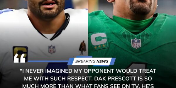 A Touching Gesture Beyond the Score: Dak Prescott Comforts Jalen Hurts After Cowboys’ 24-21 Nail-Biter