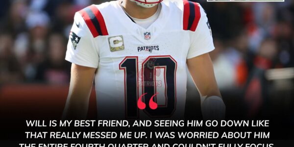 Drake Maye skipped Patriots’ celebration, rushing to injured rookie Will Campbell after brutal collision—fans left shocked, emotional, speechless.