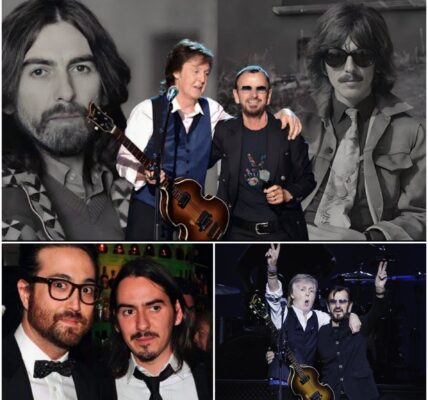 WHEN THE PAST WALKED BACK INTO THE ROOM Paul and Ringo witness an emotional reunion as Sean Lennon and Dhani Harrison see their fathers come alive through unseen footage.
