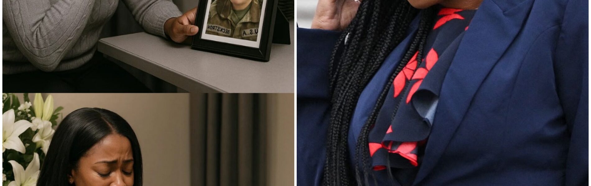 TEARS IN TEARS: Crockett attends the funeral of National Guardsman Sarah Beckstrom after she sh0t and k!lled a guard at age 22 — Placing a white rose on his casket, she promised to pay for all expenses