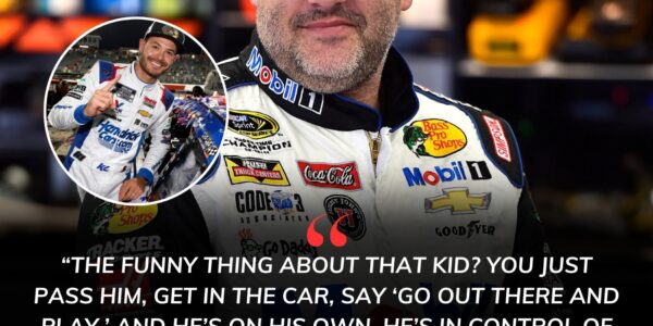 Tony Stewart watched Larson in stunned silence—a kid you just drop in any car, any chaos… and somehow he always finds the impossible line.