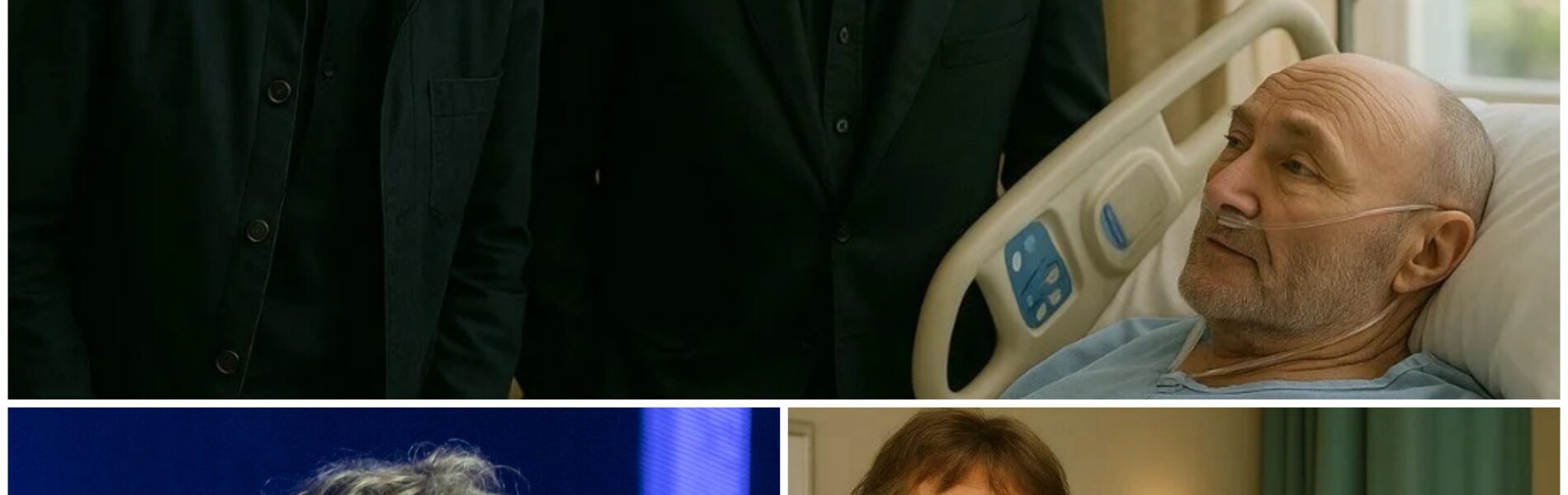 Mick Jagger, the eternal Rolling Stones frontman, walking through the quiet halls of a London hospital alongside Bob Dylan, the voice of a generation, to visit their longtime friend Phil Collins...