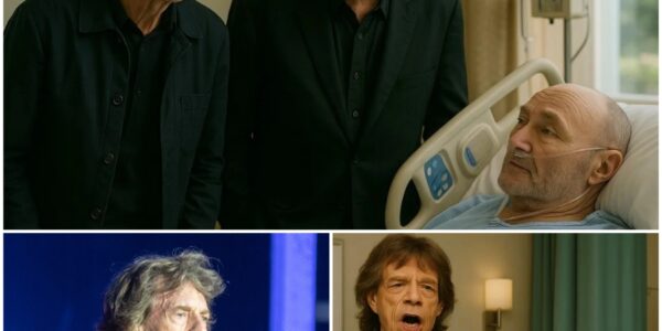 Mick Jagger, the eternal Rolling Stones frontman, walking through the quiet halls of a London hospital alongside Bob Dylan, the voice of a generation, to visit their longtime friend Phil Collins...