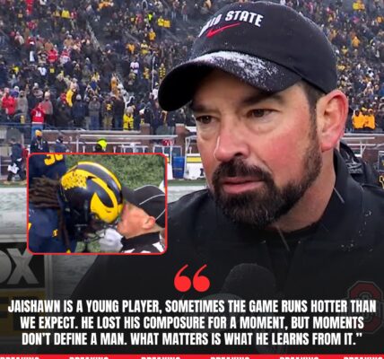 BREAKINGNEWS ryan day defends young michigan player after referee collision, calling for empathy, composure, and a second chance
