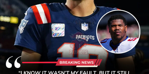 Patriots QB Drake Maye rushes to the hospital after rookie Abdul Carter’s brutal collision, leaving fans stunned as celebration stops instantly.