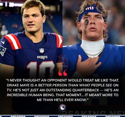 After the 33–15 Patriots win, Drake Maye crossed the field to comfort devastated Giants QB Jaxson Dart, sharing powerful, unexpected words.