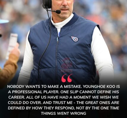 Coach Vrabel Comes to Defense of Younghoe Koo After He Was “Cursed Out” by His Own Team Following Missed Kick That Led to Giants’ Disastrous Loss to Patriots on MNF