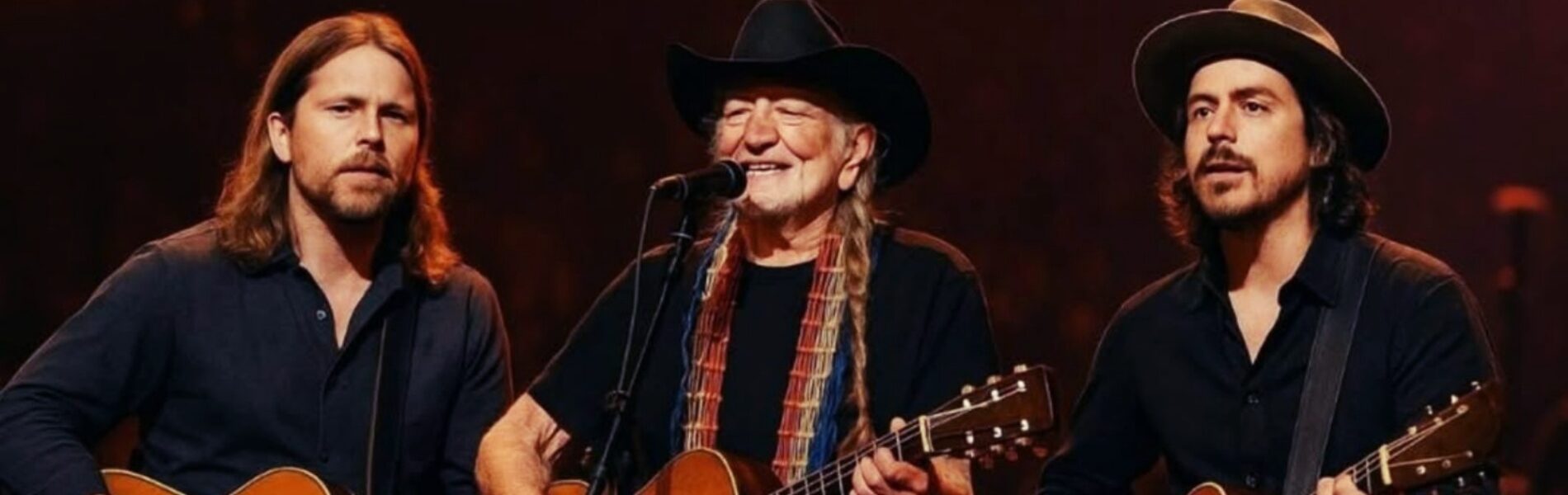 “WHEN THREE VOICES BECAME ONE… THOUSANDS JUST STOOD STILL.” The room went silent the moment Willie stepped into the amber light...