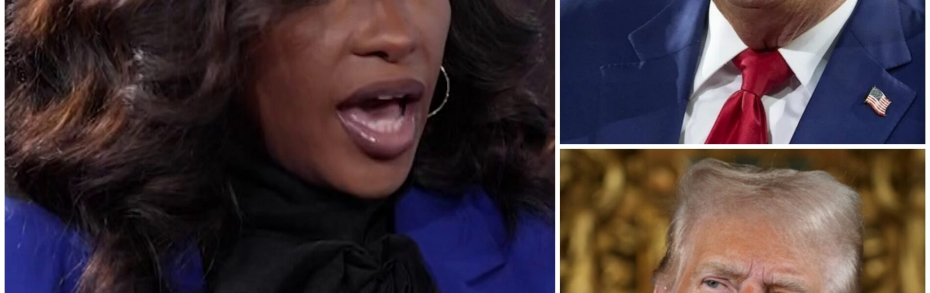 No podium. No notes. Jasmine Crockett walks straight to the edge of the marble, grabs a single live mic from a stunned reporter, and looks dead into every camera on Earth...