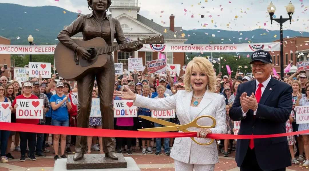 Dolly Parton Unveils Statue in Her Tennessee Hometown — and Donald Trump’s Surprise Appearance Steals the Spotlight
