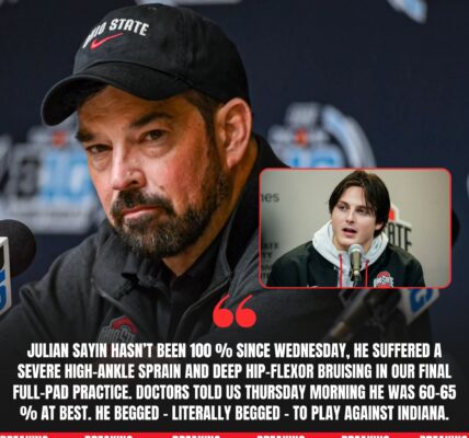 THE PAINFUL REACTION of Coach Ryan Day after revealing the heartbreaking reason why his players, especially Julian Sayin, couldn’t perform at 100 percent and ended up suffering that shocking 10-13 loss to Indiana…