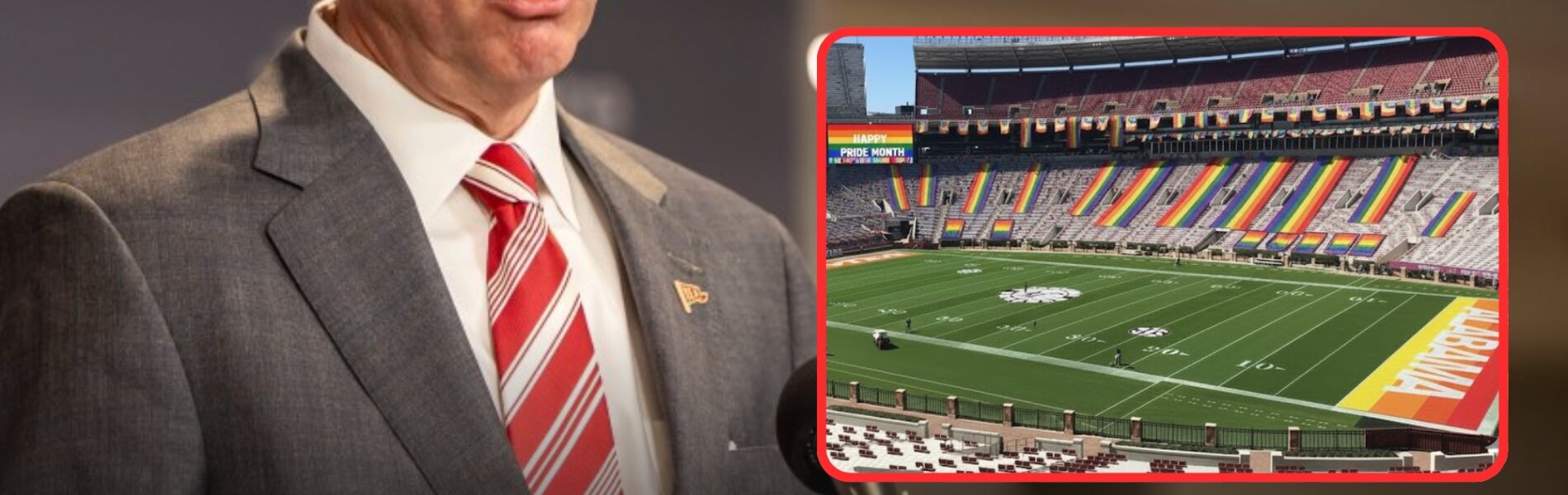 BREAKINGNEWS Alabama Crimson Tide stadium turns into full Pride colors as Greg Byrne issues powerful message of equality