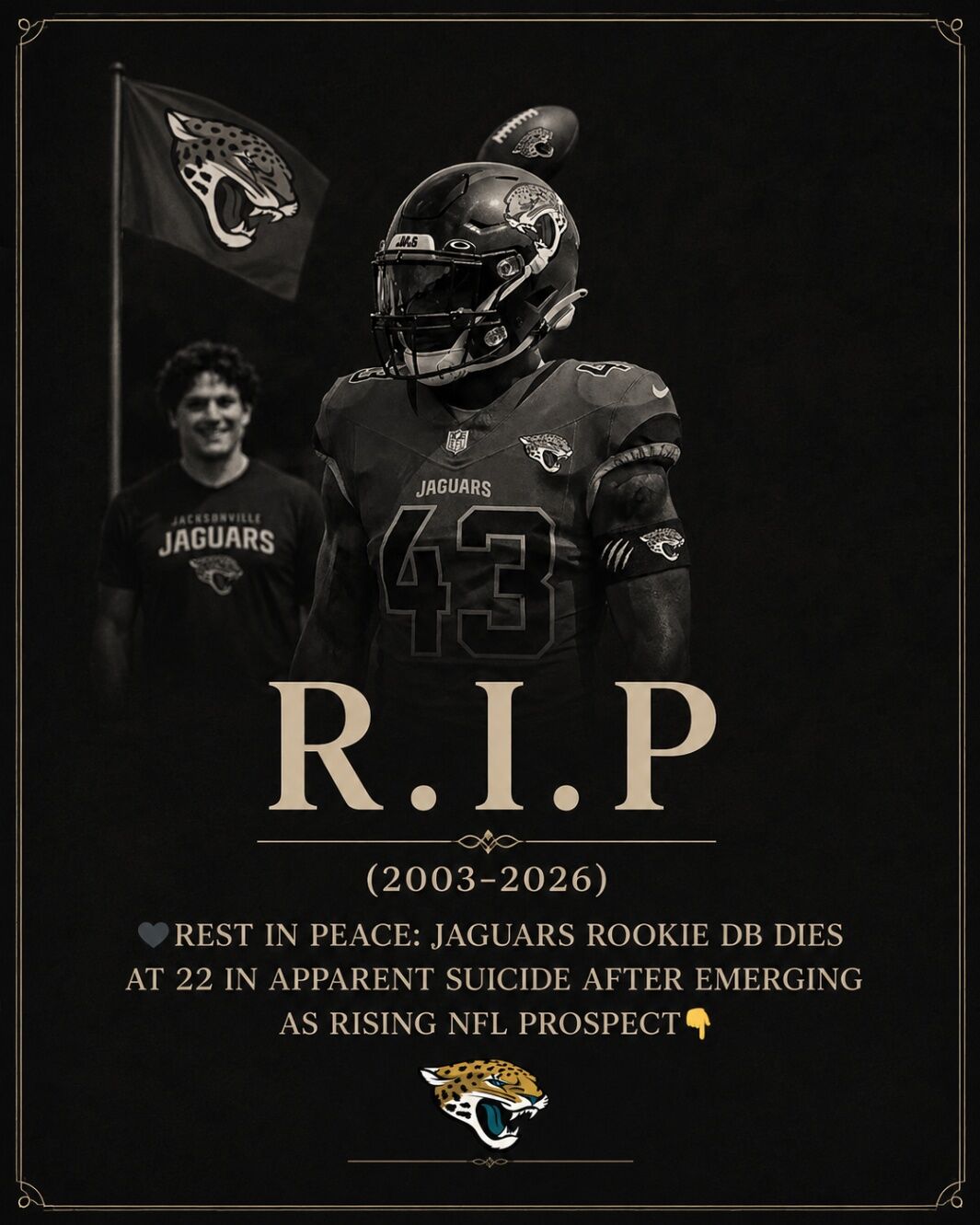 Jaguars Rookie DB Dies at 22 in Apparent Suicide After Emerging as Rising NFL Prospect